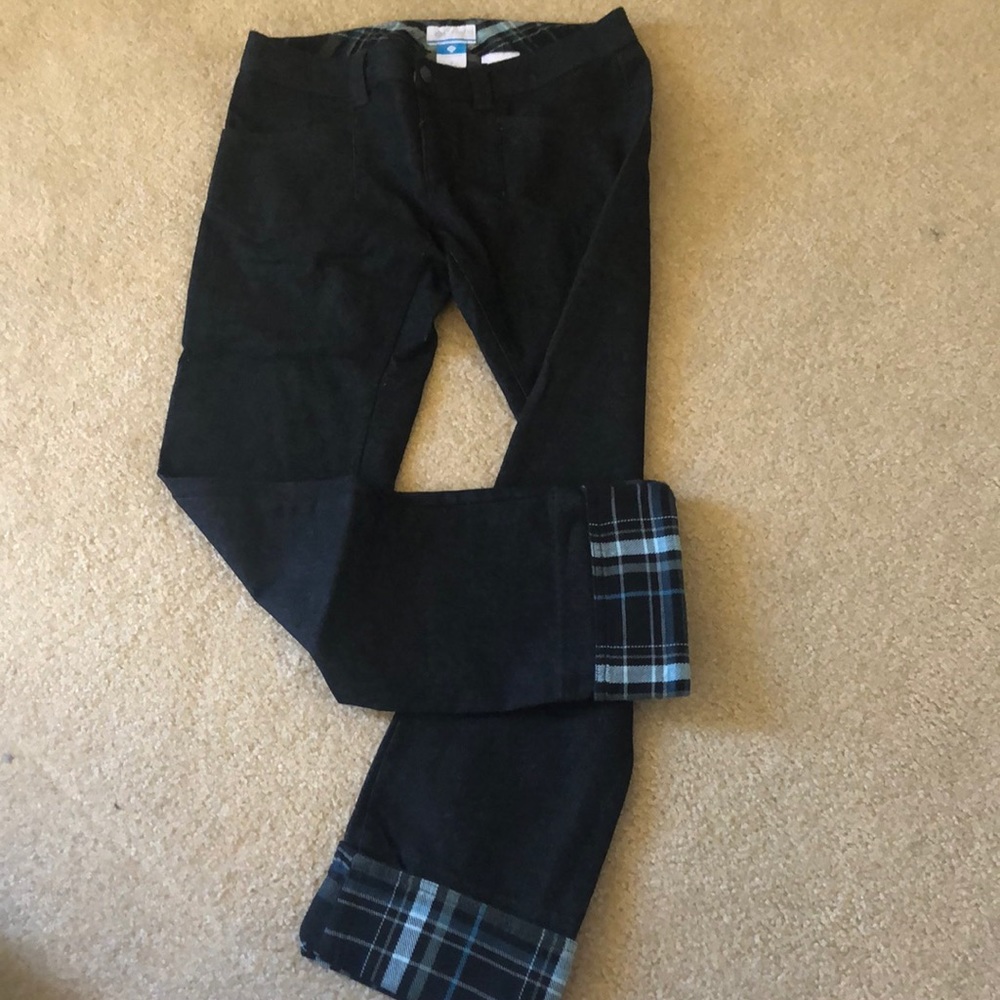 Columbia plaid cuff jeans (optional)